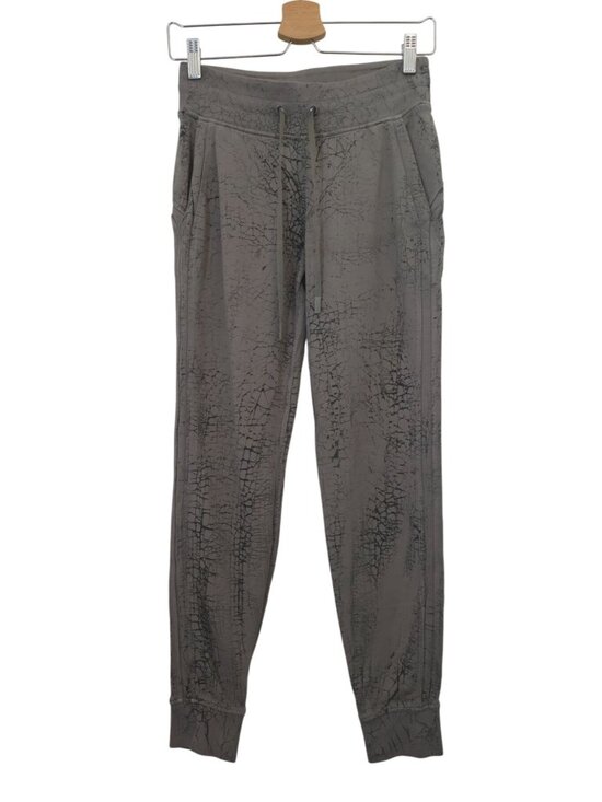 Lululemon Pants - Lululemon Warm Down Gray-Olive Crackle Jogger 7/8 Length Athleisure Women's Sz 4